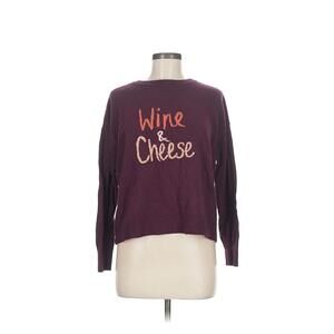 LOFT 'Wine & Cheese' Embroidered Sweater Medium
